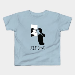 Girl Kissing Herself Kids T-Shirt